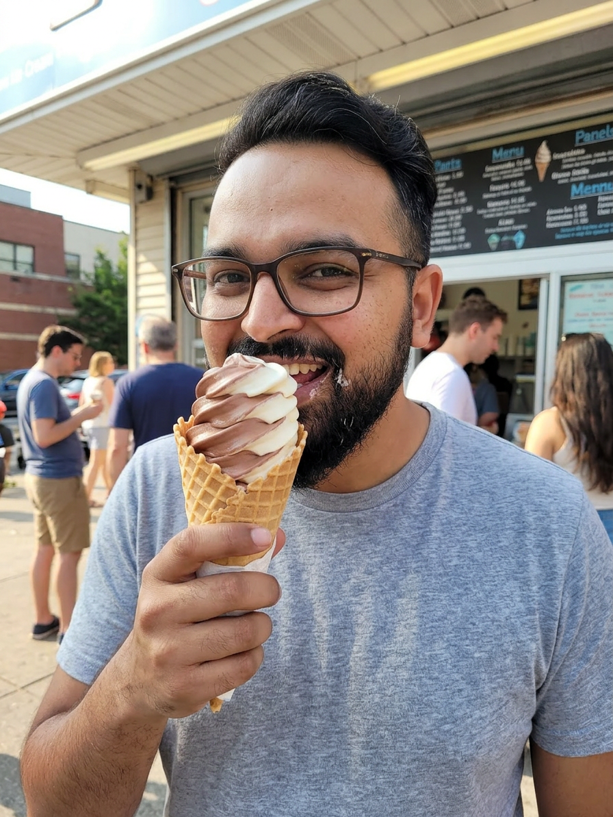 this person having an ice cream.