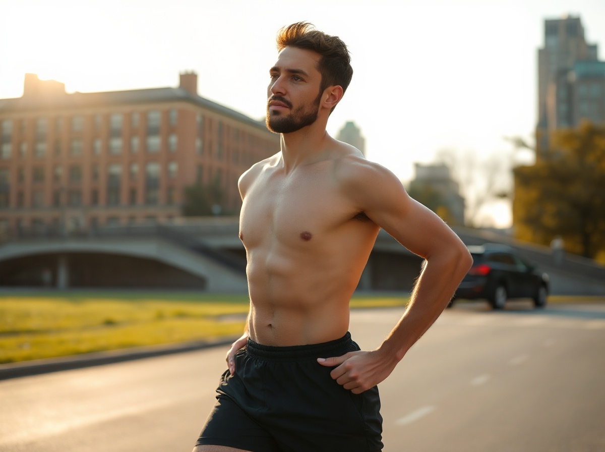 Brooklyn runner cooling down near McCarren Park after a run, subtle hip stretch, relaxed expression, warm natural light, no pain face, no dramatic injury
quiet luxury, soft cinematic lighting, warm palette, professional, clean composition. gold and muted warm green color tones.
Do not include: cartoon, clipart, stock photo watermark, neon colors, face distortion, white coat, lab coat, doctor coat.