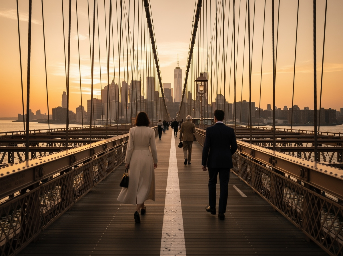 sunset on the brooklyn bridge

Style: quiet luxury, soft cinematic lighting, warm palette, professional, clean composition. Colors: primary #7F6B2E, secondary #9BA17F. Typography: Bodoni Moda headings, Manrope body.

Avoid: cartoon, clipart, stock photo watermark, neon colors, face distortion

Style: quiet luxury, soft cinematic lighting, warm palette, professional, clean composition. Colors: primary #7F6B2E, secondary #9BA17F. Typography: Bodoni Moda headings, Manrope body.

Avoid: cartoon, clipart, stock photo watermark, neon colors, face distortion, any writing